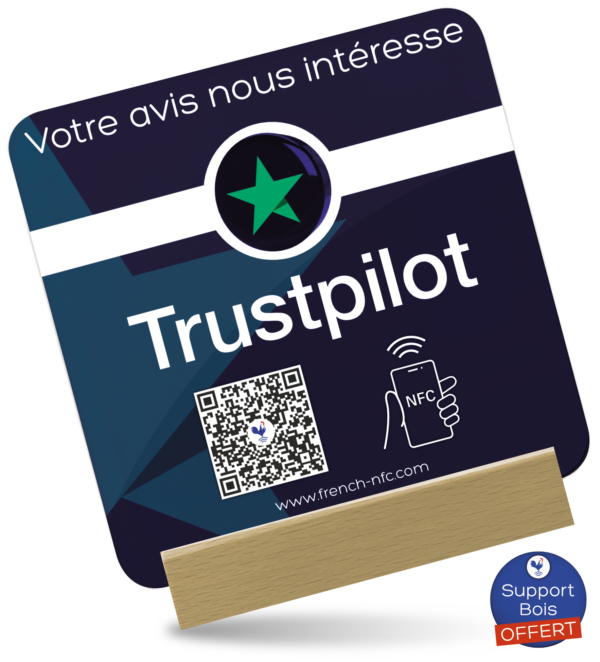 Plaque Plexiglass Réseaux Connectée NFC - Trustpilot