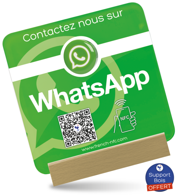 Plaque Plexiglass Réseaux Connectée NFC - WhatsApp