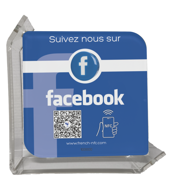 Plaque Verre Réseaux Connectée NFC - Facebook