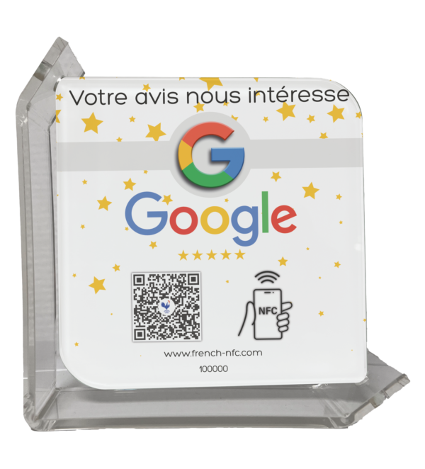 Plaque Verre Réseaux Connectée NFC - Avis Google
