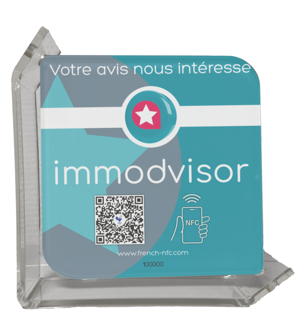 Plaque Verre Réseaux Connectée NFC - Immodvisor
