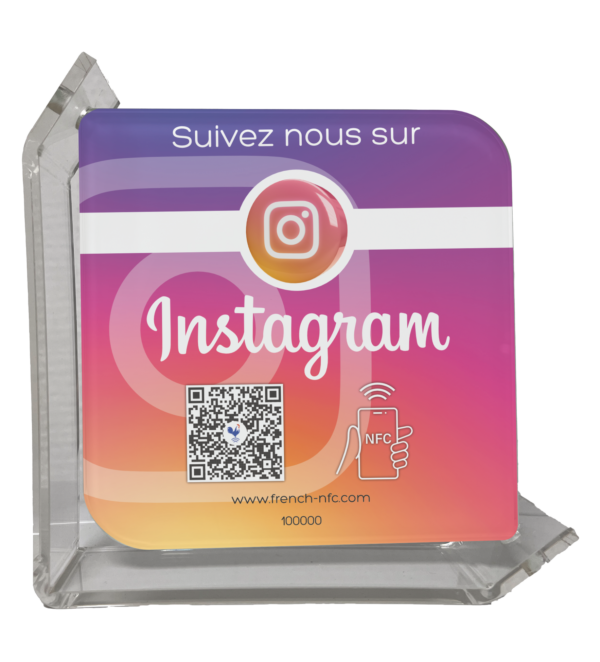 Plaque Verre Réseaux Connectée NFC - Instagram