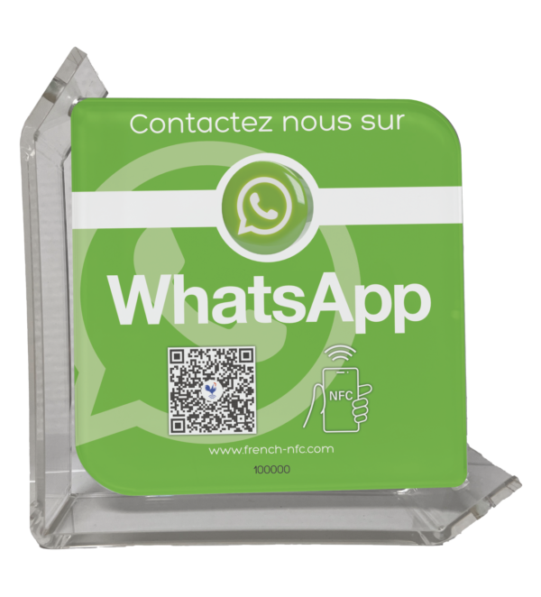 Plaque Verre Réseaux Connectée NFC - WhatsApp