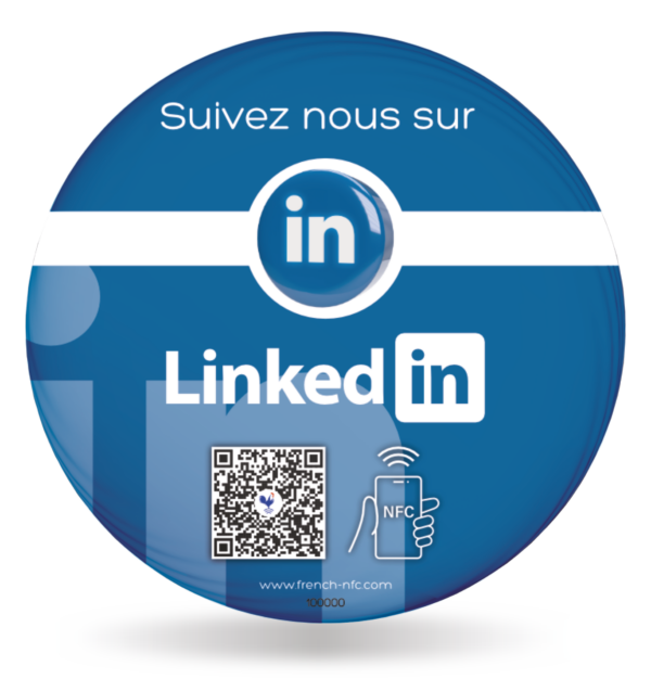 Sticker 3D Réseaux Connectée NFC - Linkedin