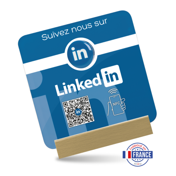 Plaque Plexiglass Réseaux Connectée NFC - Linkedin