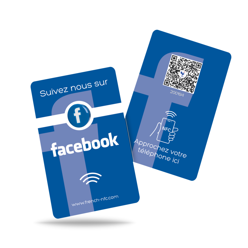Pancarte NFC Pour Facebook - Présentoir Social Media Tap, Personnalisable