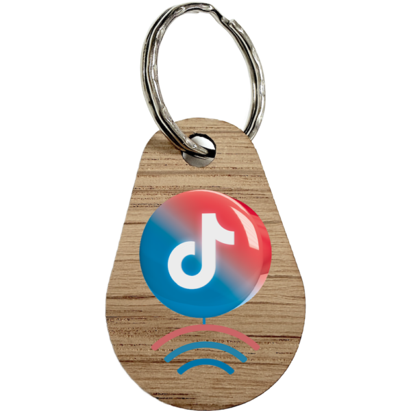 Porte-clés NFC en Bois – TikTok